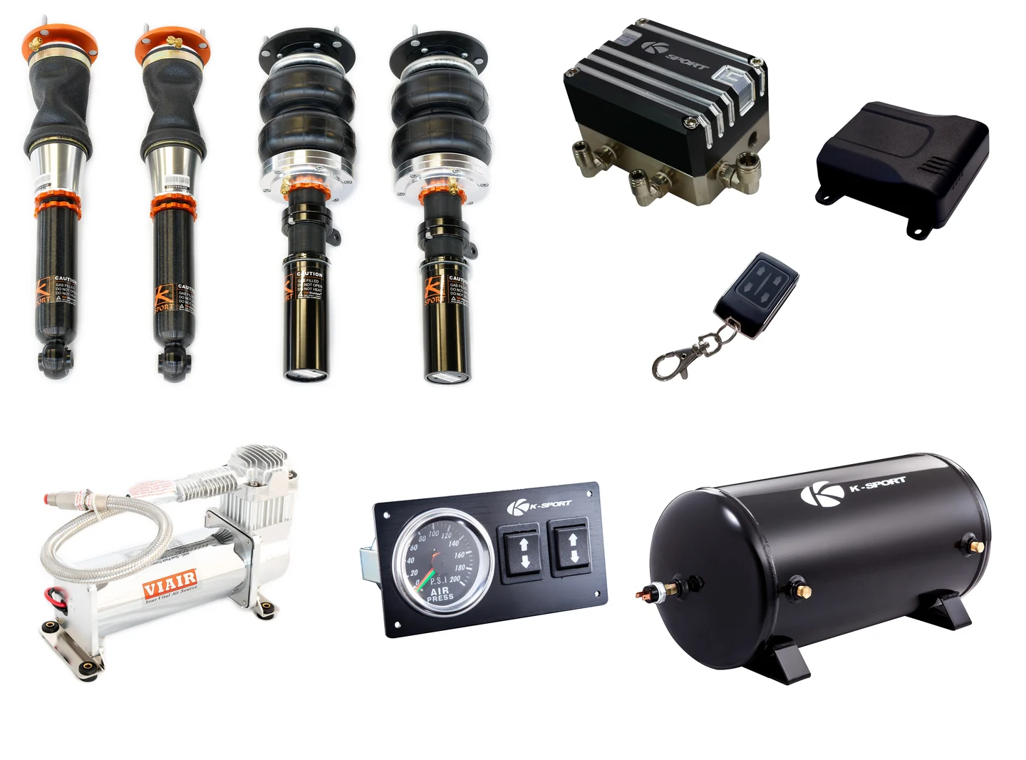 Complete Airtech Deluxe system with air struts, tank, compressor and controls